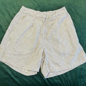 Striped linen blend walking shorts